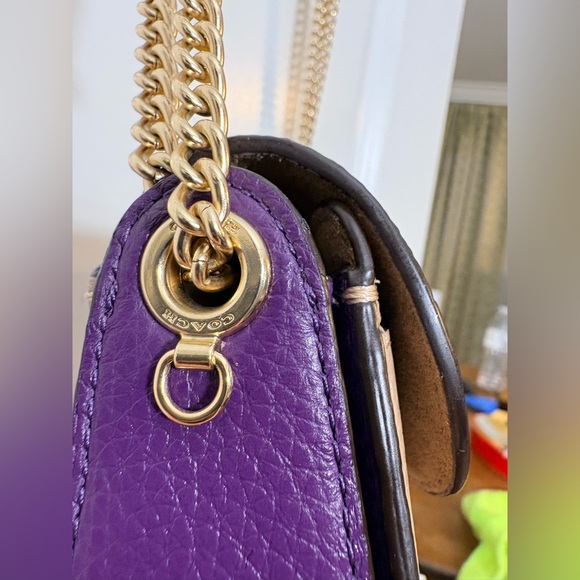 COACH Kleo Crossbody 17 Bag - C5993 Taupe/Electric Purple/Yellow - Picture 4 of 16